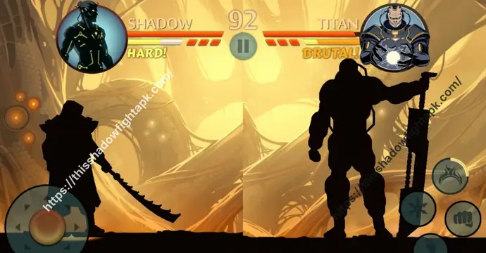 Shadow Fight 2 Titan MOD APK 14 Difficulty comparison between Shadow Fight 2 Titan MOD and original version