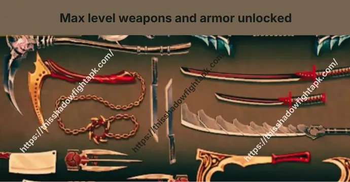 Shadow Fight 2 Titan MOD APK 7 Max level weapons and armor unlocked in Shadow Fight 2 Titan MOD
