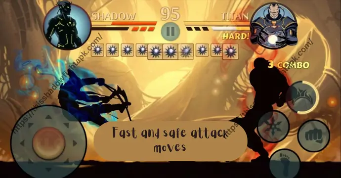 Fast and safe attack moves to use against Titan in Shadow Fight 2”