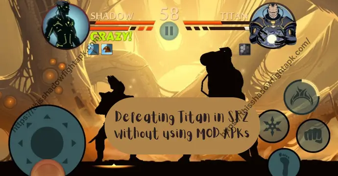 Defeating Titan in Shadow Fight 2 without using MOD APKs