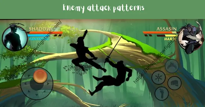 Beginner Strategies & Pro Tips for Shadow Fight 2 MOD APK 5 Enemy attack patterns shown during early Shadow Fight 2 fights