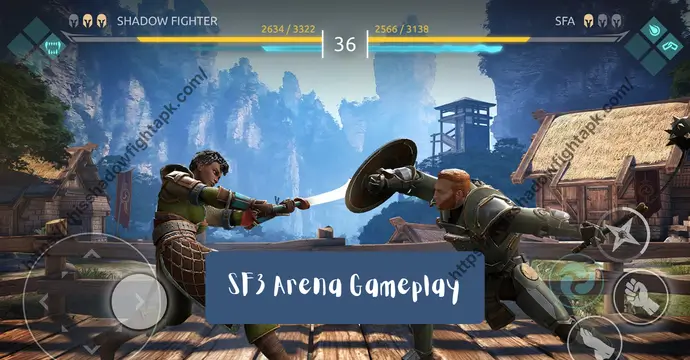 Shadow Fight 3 2 Shadow Fight 3 gameplay overview showing combat arena and characters