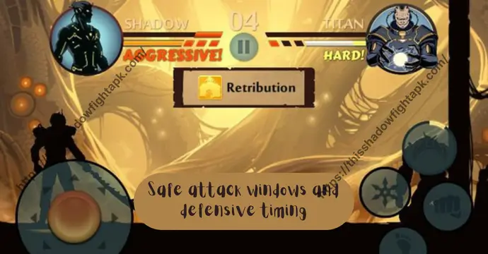 Safe attack windows and defensive timing against Titan in Shadow Fight 2