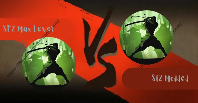 Titan difficulty comparison at max level versus MOD APK in Shadow Fight 2